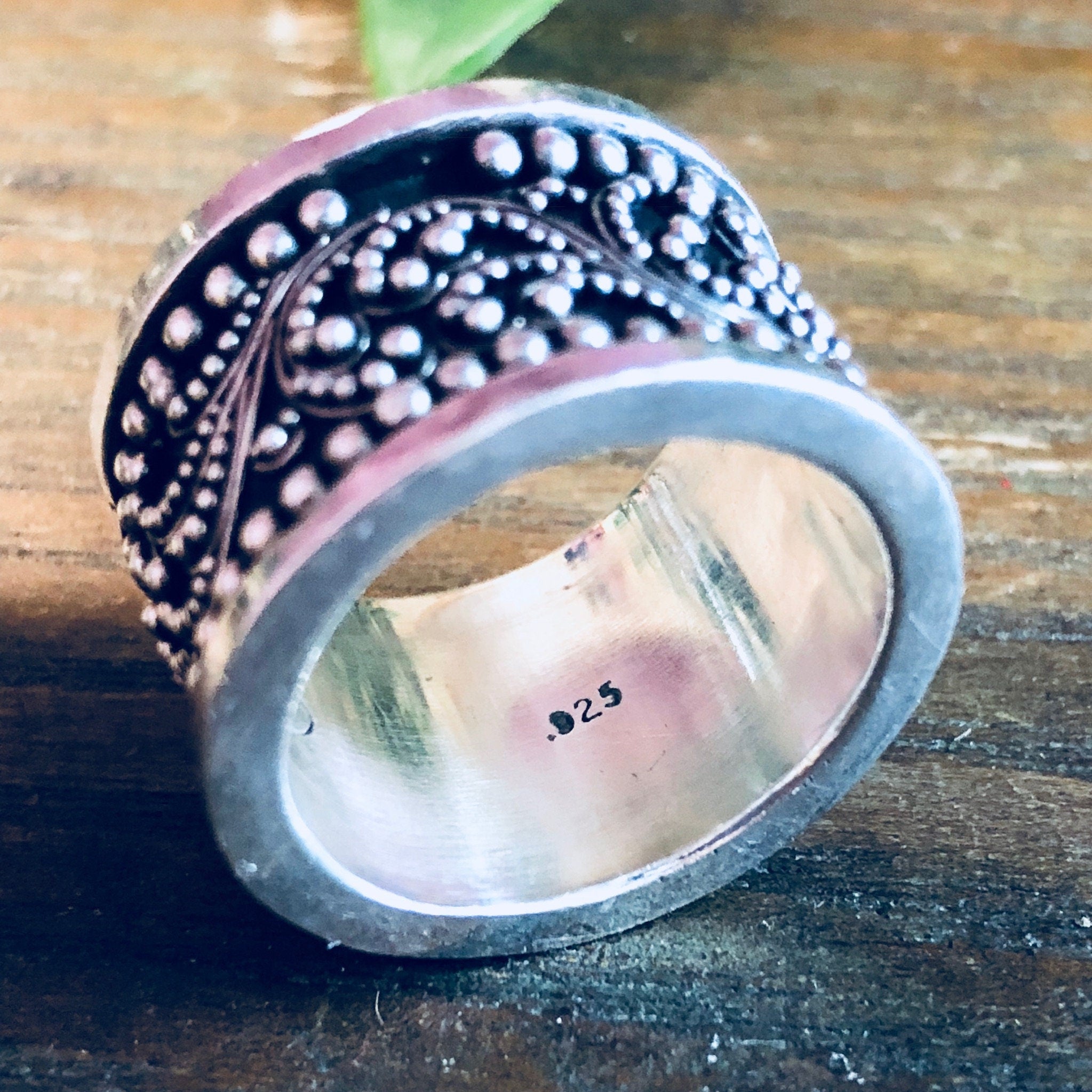 Vintage Silver Ring, Lois Hill Ring, Wide Band, Filagree Design, Eternity Ring, Sterling Silver, Vintage Jewelry, 925, Designer Jewelry,