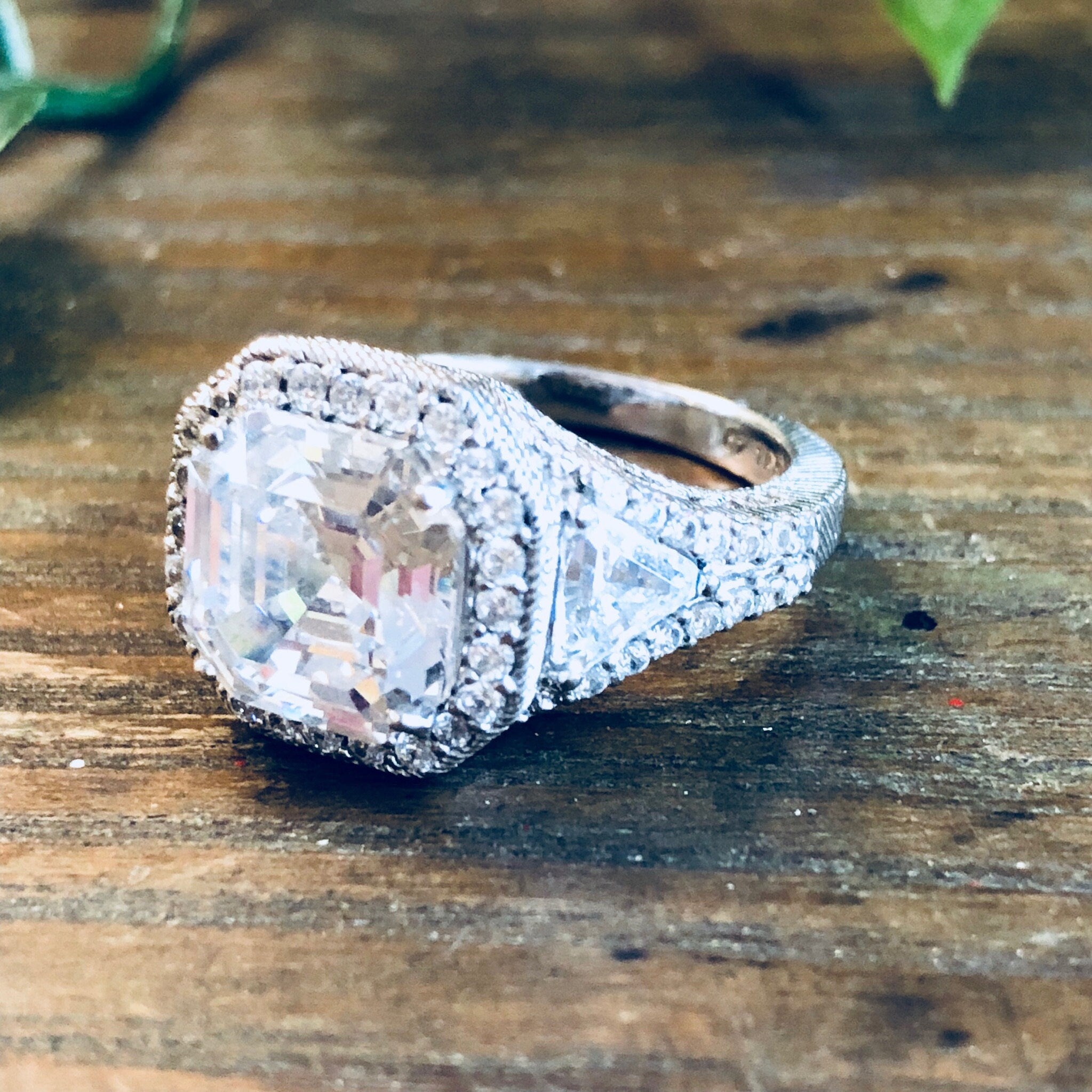 Vintage Silver Ring, Judith Ripka, CZ Ring, Cubic Zirconia, Sterling Silver, Vintage Jewelry, Art Deco, Cocktail Ring, Statement Jewelry 925