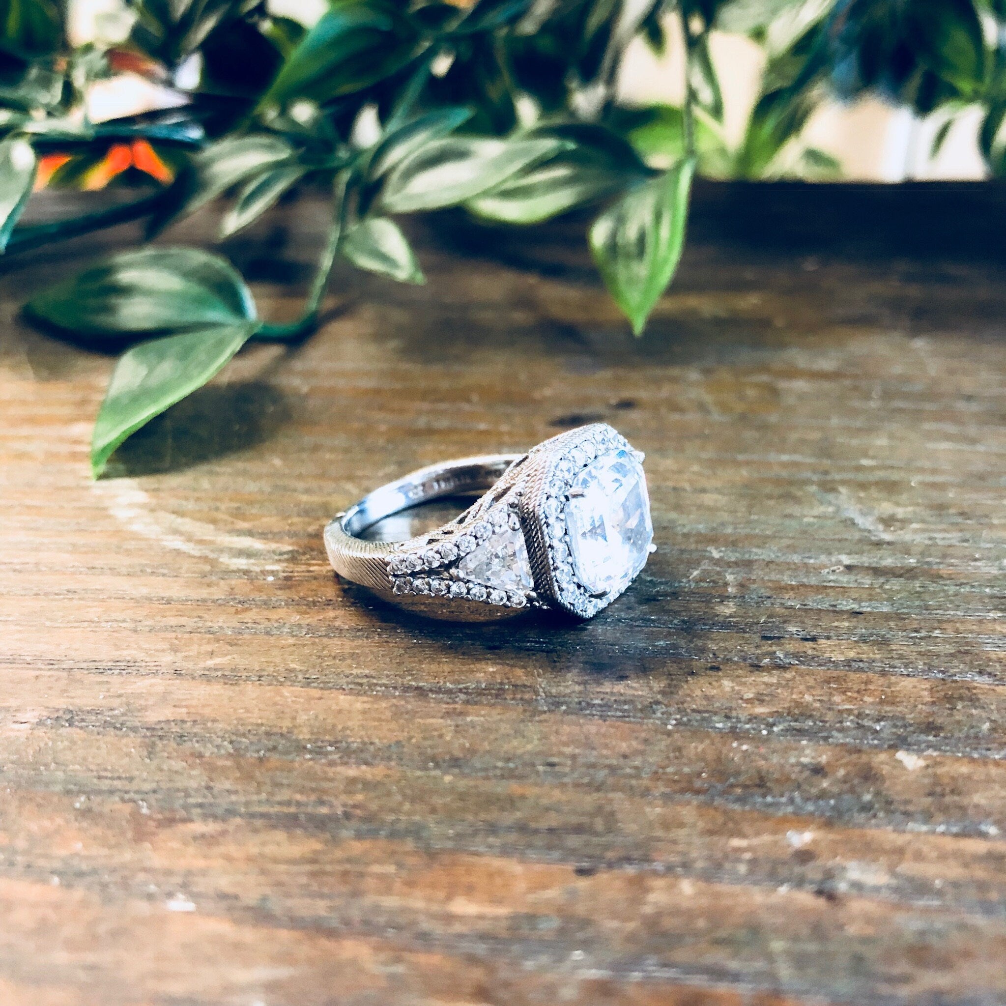 Vintage Silver Ring, Judith Ripka, CZ Ring, Cubic Zirconia, Sterling Silver, Vintage Jewelry, Art Deco, Cocktail Ring, Statement Jewelry 925