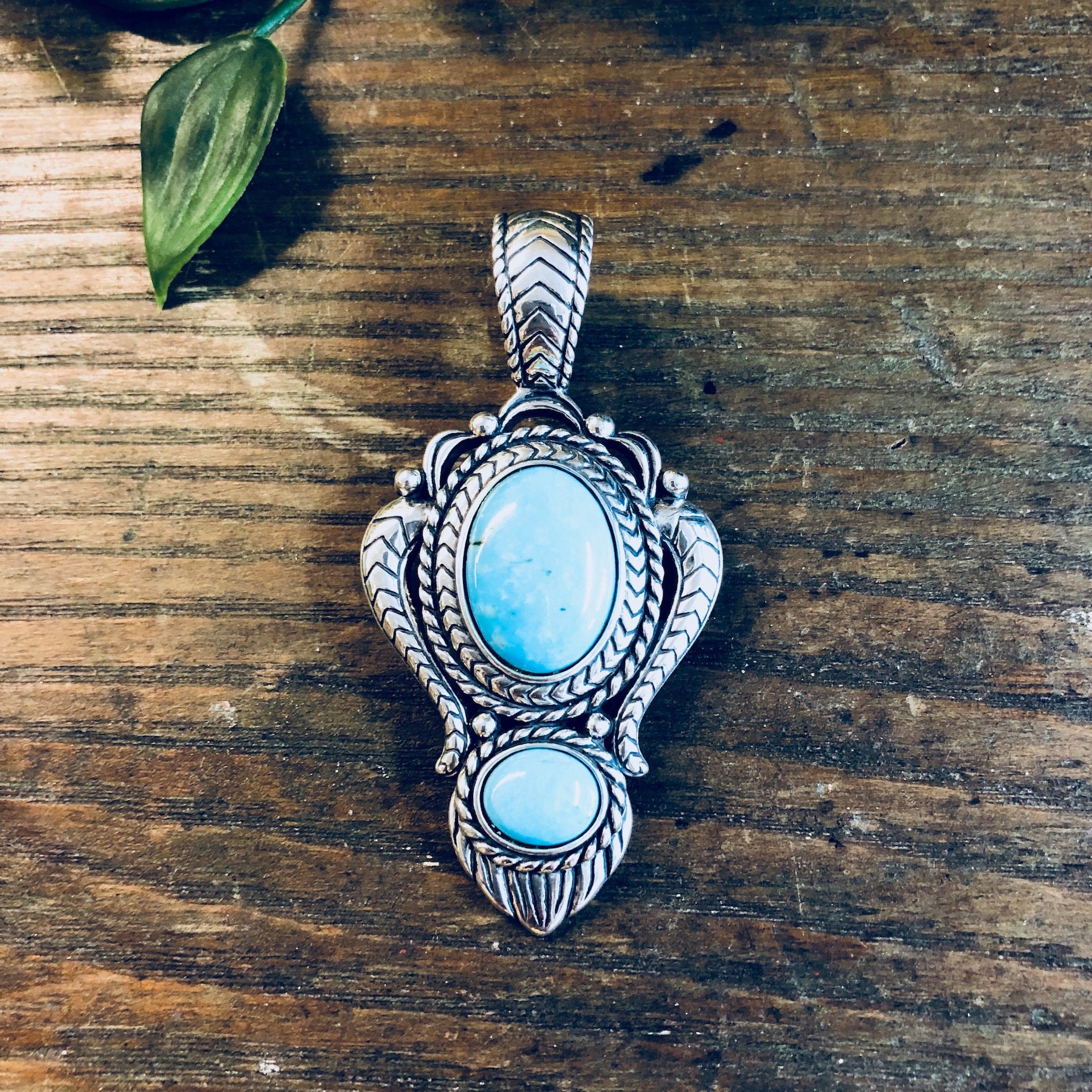 Vintage Silver Pendant, Sterling Silver, Turquoise Pendant, Southwestern, Vintage Jewelry, Vintage Necklace, Blue, Silver, Statement Jewelry