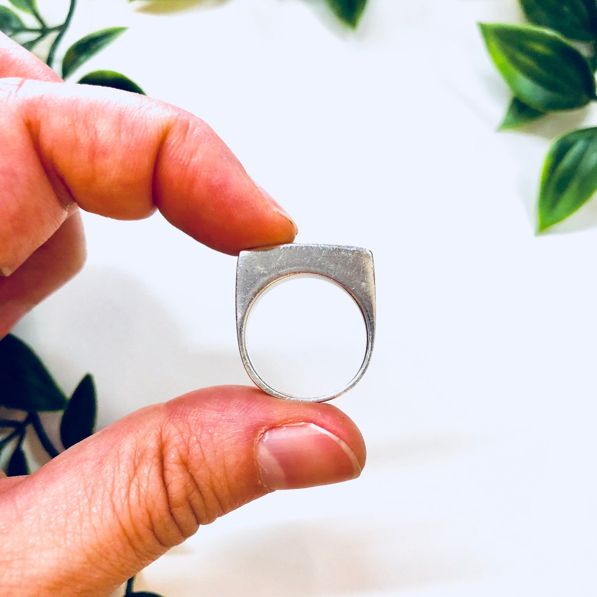 Vintage Silver Ring, Black Onyx Ring, Black and Silver, Sterling Silver, Vintage Jewelry, Anniversary Gift, Simple Ring, Abstract Jewelry