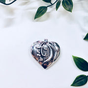 Vintage Pendant, Sterling Silver, Vintage Jewelry, Heart Pendant, Heart Shape, Puffy Pendant, Vintage Necklace, Large Pendant, 925, Heart