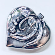 Vintage Pendant, Sterling Silver, Vintage Jewelry, Heart Pendant, Heart Shape, Puffy Pendant, Vintage Necklace, Large Pendant, 925, Heart