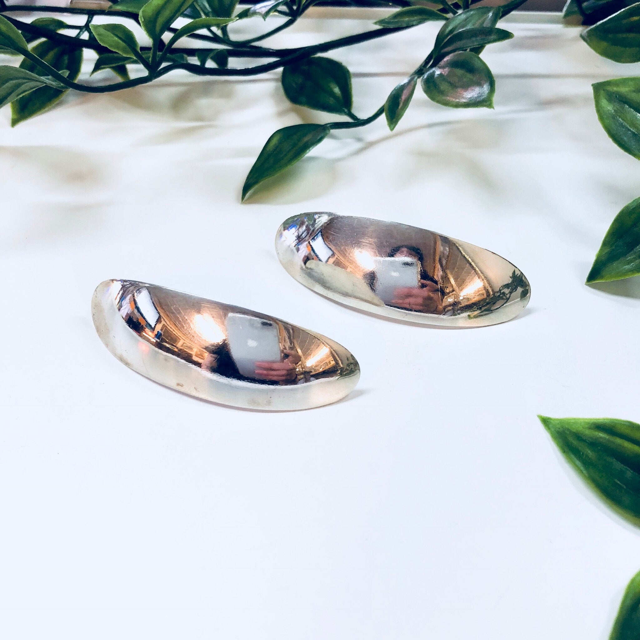 Vintage Silver Earrings, Sterling Silver, 925, Vintage Jewelry, Statement Jewelry, Minimal Design, Unique Earrings, Anniversary Gift, Big