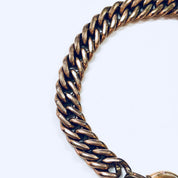 Vintage gold-toned chunky chain bracelet with interlocking heart-shaped links