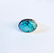 Vintage Silver Ring, Turquoise Ring, Vintage Jewelry, Sterling Silver, Statement Jewelry, Blue, Silver, Southwestern Ring, Turquoise, Ring