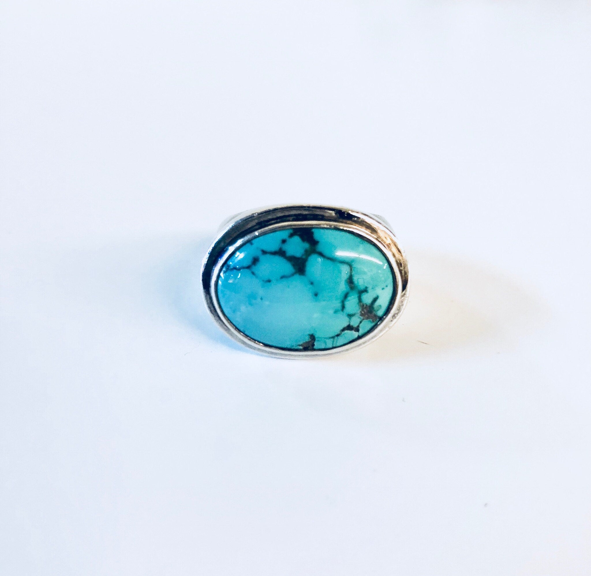 Vintage Silver Ring, Turquoise Ring, Vintage Jewelry, Sterling Silver, Statement Jewelry, Blue, Silver, Southwestern Ring, Turquoise, Ring