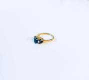 Vintage Gold Ring, Sapphire Ring, Vintage Jewelry, 14 Karat Gold, 14K, Yellow Gold, Blue, September, Birthstone, Engagement Ring, Wedding