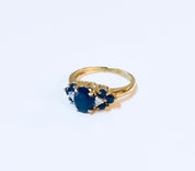 Vintage Gold Ring, Sapphire Ring, Vintage Jewelry, 14 Karat Gold, 14K, Yellow Gold, Blue, September, Birthstone, Engagement Ring, Wedding