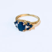 Vintage Gold Ring, Sapphire Ring, Vintage Jewelry, 14 Karat Gold, 14K, Yellow Gold, Blue, September, Birthstone, Engagement Ring, Wedding