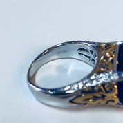 Vintage Silver Ring, Cocktail Ring, Topaz Ring, Cubic Zirconia, Sterling Silver, Vintage Jewelry, Anniversary Gift, Statement Jewelry, Gold