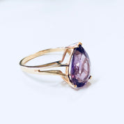 Vintage Gold Ring, 10 Karat Gold, Amethyst Ring, Amethyst Jewelry, Purple Ring, Gold Jewelry, Vintage Jewelry, 10K, Yellow Gold, Teardrop