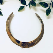 Vintage Choker, Brass Choker, Collar Necklace, Brass Jewelry, Vintage Jewelry, Textured Brass, Necklace, Gold Toned, Small Choker, collar