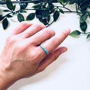 Vintage Silver Ring, Turquoise Ring, Blue, Sterling Silver, Vintage Jewelry, Inlaid Turquoise, Turquoise Jewelry,Boho Style,Bohemian Jewelry