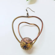 Vintage Earrings, Gold Toned Earrings, Heart Earrings, Heart Shaped, Hoop Earrings, Costume Jewelry, Vintage Jewelry, Statement Earrings