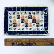 Catch All Dish, Jewelry Dish, Ring Dish, Trinket, Mosaic, TIle, Black, Metal, White, Orange, Brown, Vintage Home Decor, Bedside Table, Rings