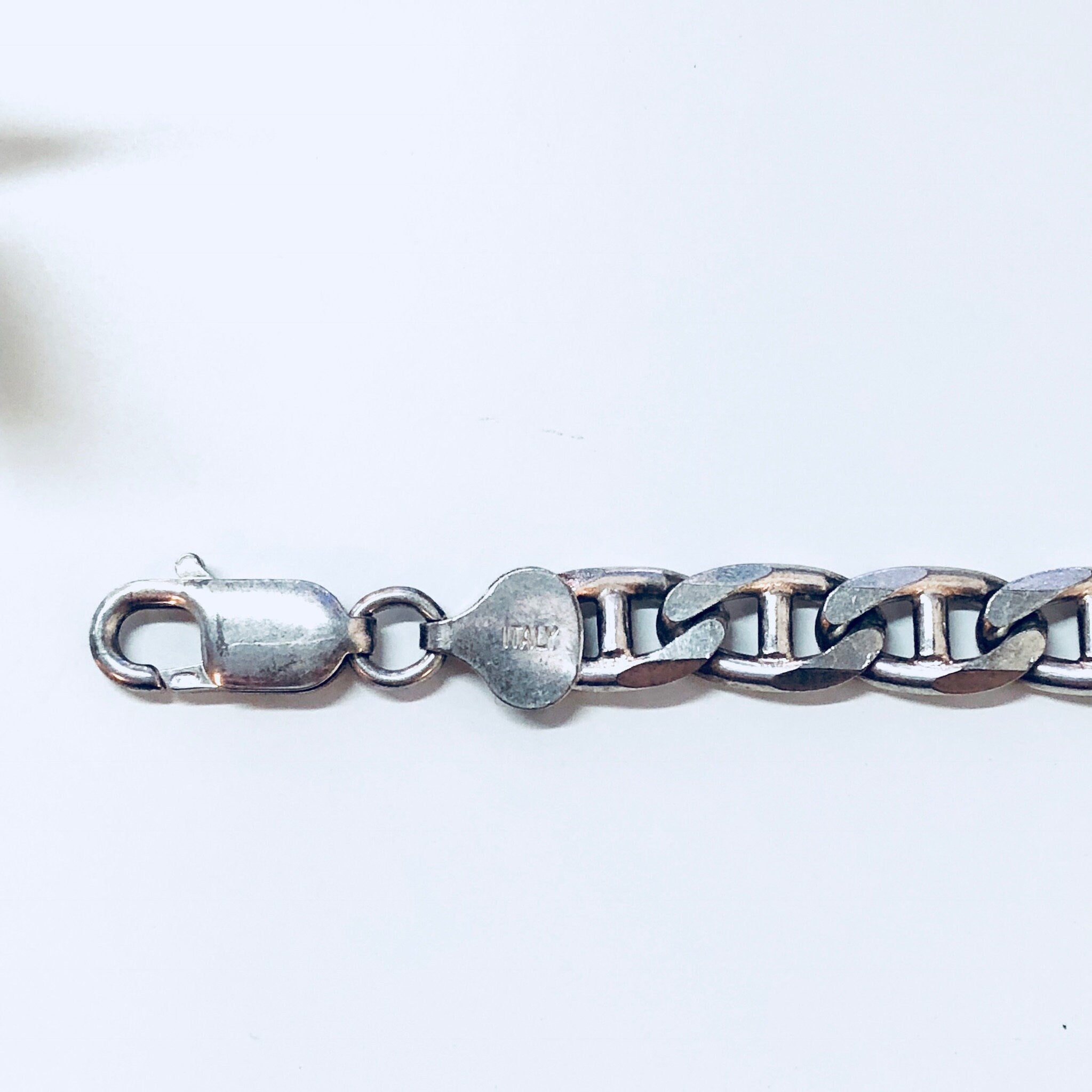 Vintage Silver Bracelet, Link Bracelet, Sterling Silver, Vintage Jewelry, Chain Bracelet, 925, Made in Italy, Skinny Bracelet, Fine Jewelry