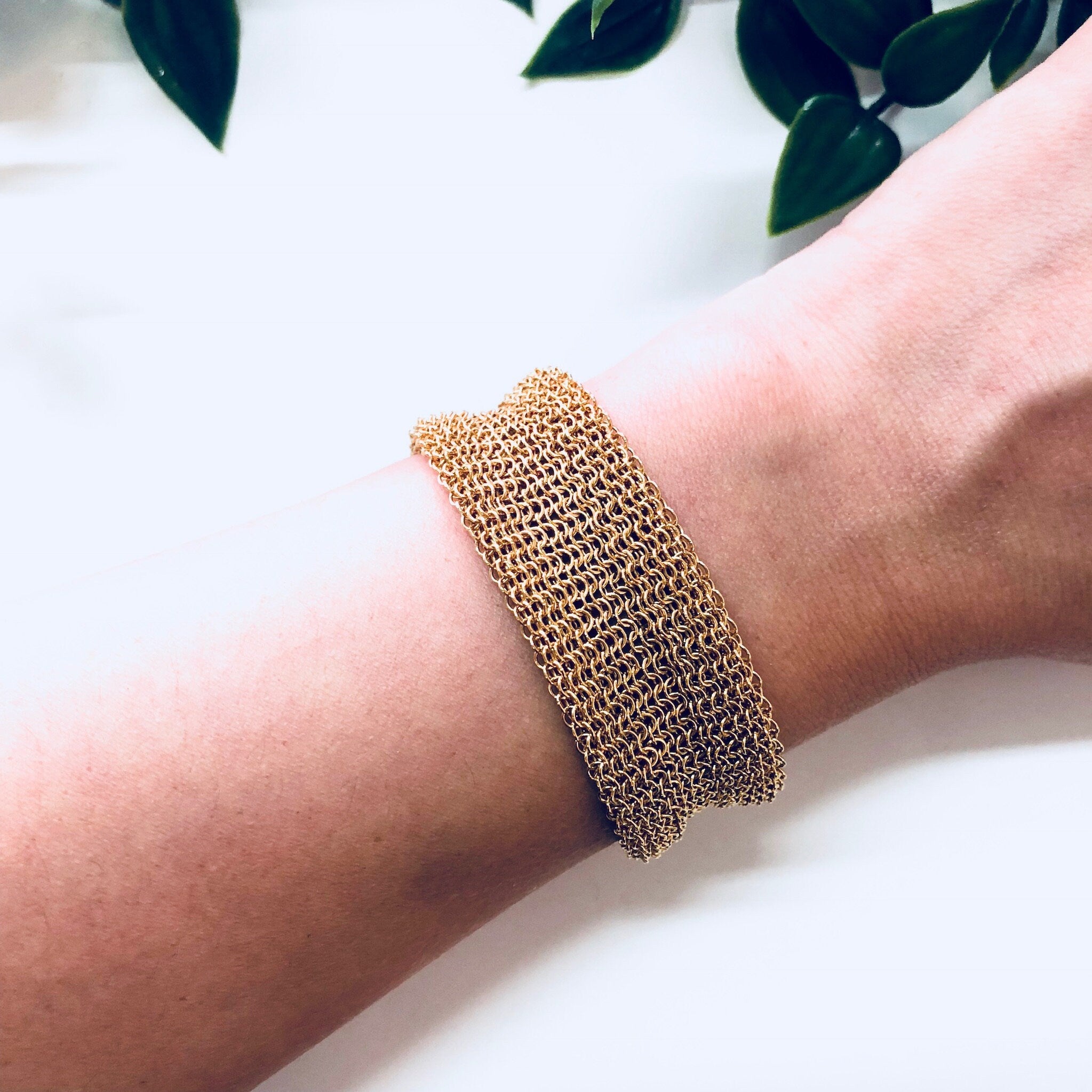 Vintage Bracelet, Mesh Jewelry, Monet Jewelry, Costume Jewelry, Mesh Bracelet, Vintage Jewelry, Gold Toned Jewelry, Statement Bracelet