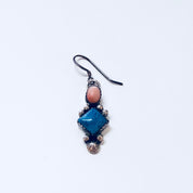 Vintage Silver Earrings, Sterling Silver, Vintage Jewelry, Blue, Pink, Pierced Ears, Dangle Earrings, Drop Earrings, Statement Jewelry
