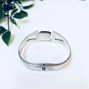 Vintage Silver Bracelet, Cuff Bracelet, Bangle, Sterling Silver, Black Onyx, Vintage Jewelry, Statement Jewelry, Hinged Bracelet, 925,