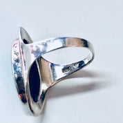 Vintage Silver Ring, Sterling Silver, Vintage Jewelry, Black Onyx, Silver and Black, Long Ring, Statement Jewelry, Anniversary Gift, 925