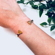 Rebecca Minkoff Bracelet, Cuff Bracelet, Rebecca Minkoff Jewlery, Designer Jewelry, Gold Toned Jewelry, Triangle Shape
