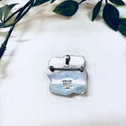 Vintage Silver Brooch, Sterling Silver, Vintage Jewelry, Necklace, Pendant, Pin, Gold Accent, 925, Brooch, Square, Ribbon, Anniversary Gift
