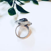 Vintage Silver Ring, Black Onyx Ring, Sterling Silver, Vintage Jewelry, NAKA Ring, Modernist, Statement Jewelry, Black and Silver, Black