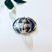 Vintage Silver Ring, Black Onyx Ring, Sterling Silver, Vintage Jewelry, NAKA Ring, Modernist, Statement Jewelry, Black and Silver, Black