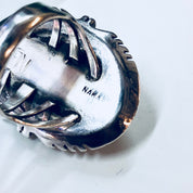 Vintage Silver Ring, Black Onyx Ring, Sterling Silver, Vintage Jewelry, NAKA Ring, Modernist, Statement Jewelry, Black and Silver, Black