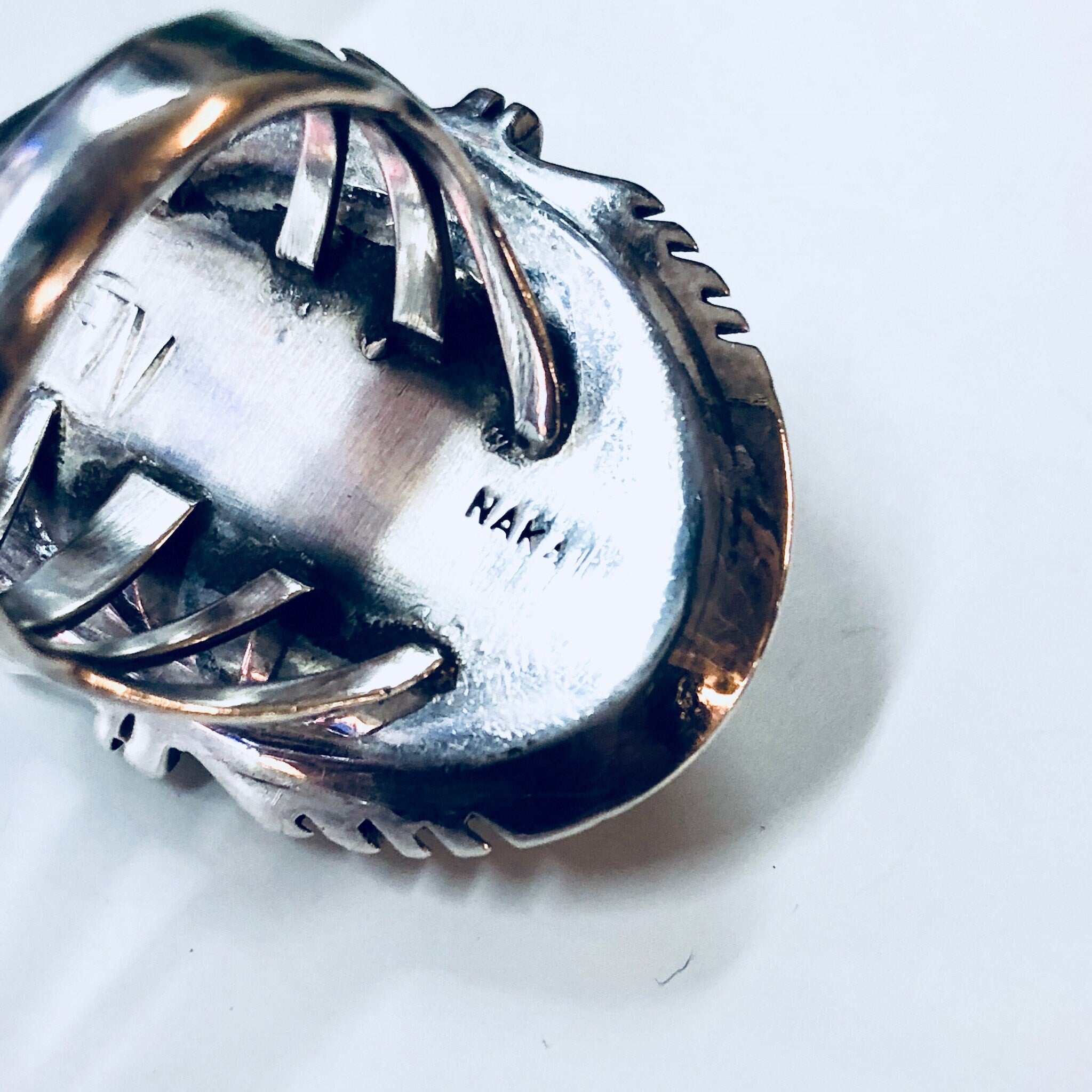Vintage Silver Ring, Black Onyx Ring, Sterling Silver, Vintage Jewelry, NAKA Ring, Modernist, Statement Jewelry, Black and Silver, Black
