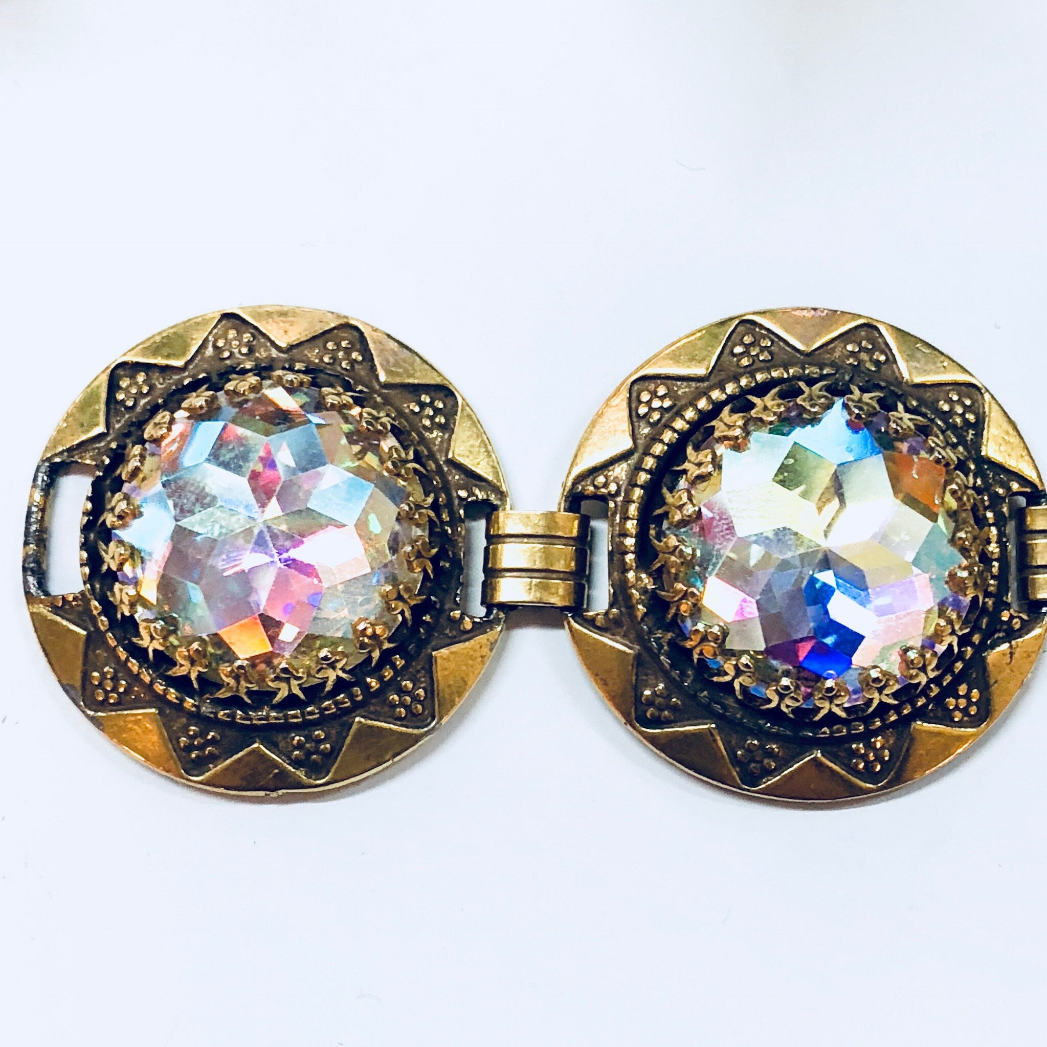Vintage Bracelet, Vendome Bracelet, Gold Toned Jewelry, Designer Jewelry, Costume Jewelry, Link Bracelet, Circle Bracelet, Blue, Pink, Green