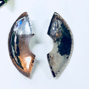 Vintage Silver Earrings, Sterling Silver, Vintage Jewelry, Modernist, Minimalist, Statement Jewelry, Pierced Ears, Silver Tone, Hammered
