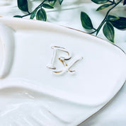 Vintage Ashtray,RX Ashtray, Catch All Dish, Ring Dish, Change Dish, Ashtray, White Ashtray, Gold Accent, MCM Ashtray, Midcentury Modern,