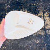 Vintage Ashtray,RX Ashtray, Catch All Dish, Ring Dish, Change Dish, Ashtray, White Ashtray, Gold Accent, MCM Ashtray, Midcentury Modern,