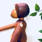 Vintage Toy, Monkey Toy, Wooden Monkey, Wooden Toy, Denmark, Bojesen, Kay Bojesen Monkey, Carved Wood, Teak Wood, Wooden Animal, Limba