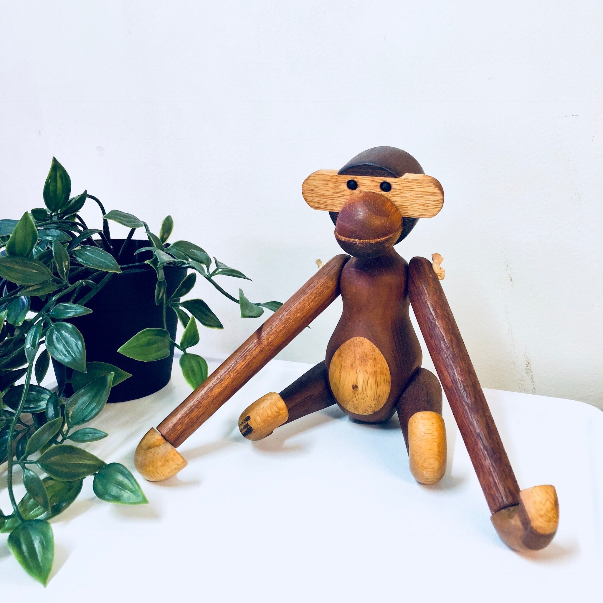 Vintage Toy, Monkey Toy, Wooden Monkey, Wooden Toy, Denmark, Bojesen, Kay Bojesen Monkey, Carved Wood, Teak Wood, Wooden Animal, Limba