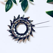 Vintage Brooch, Silver Brooch, Vintage Jewelry, Sterling Silver, Wreath Brooch, Circular Brooch, Textured Silver, Vintage Pin, Silver Toned