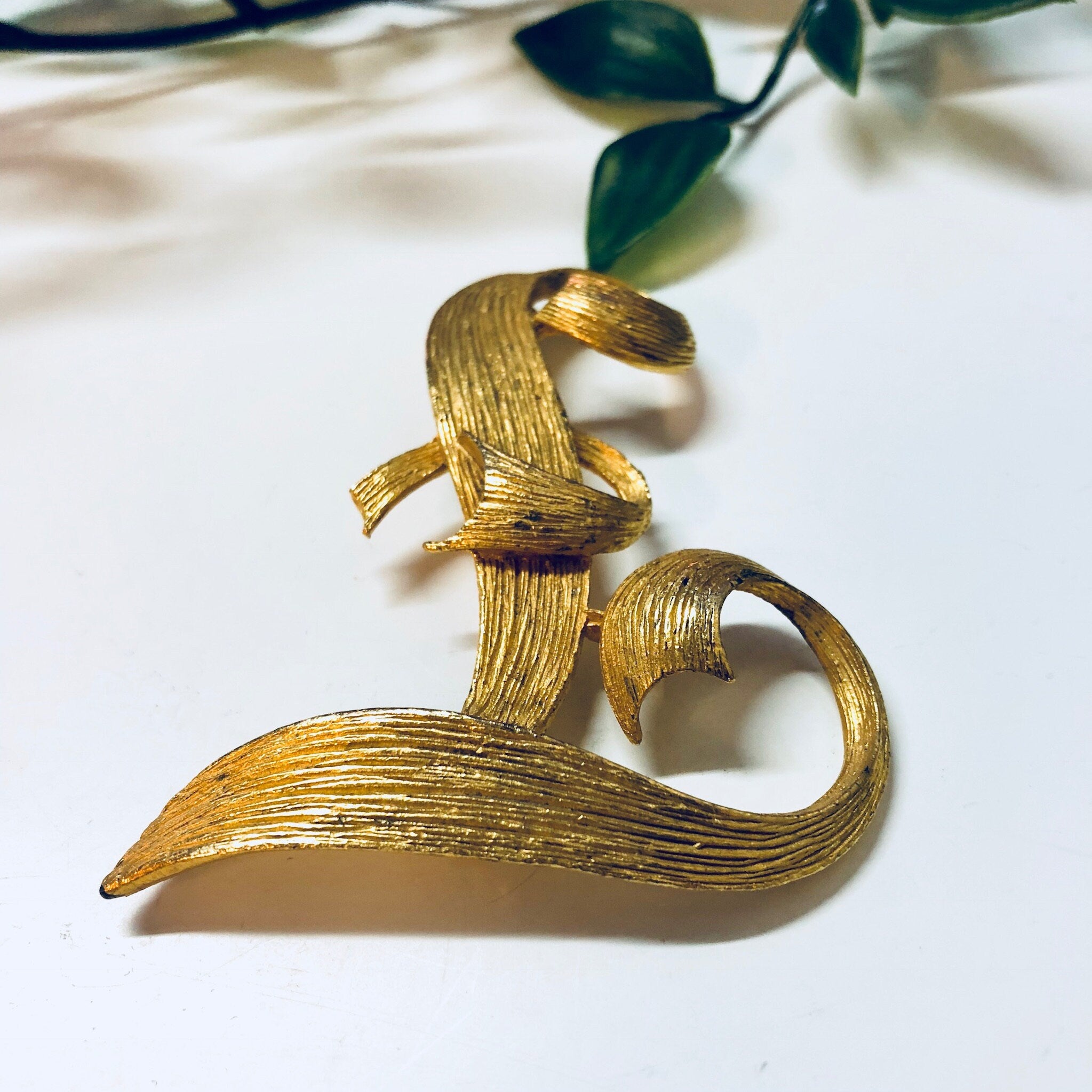 Vintage Brooch, BSK Brooch, Gold Toned Brooch, Monogram, F, Frank, Fran, First Name, Last Name, F Name, Vintage Jewelry, Vintage Pin, Gold