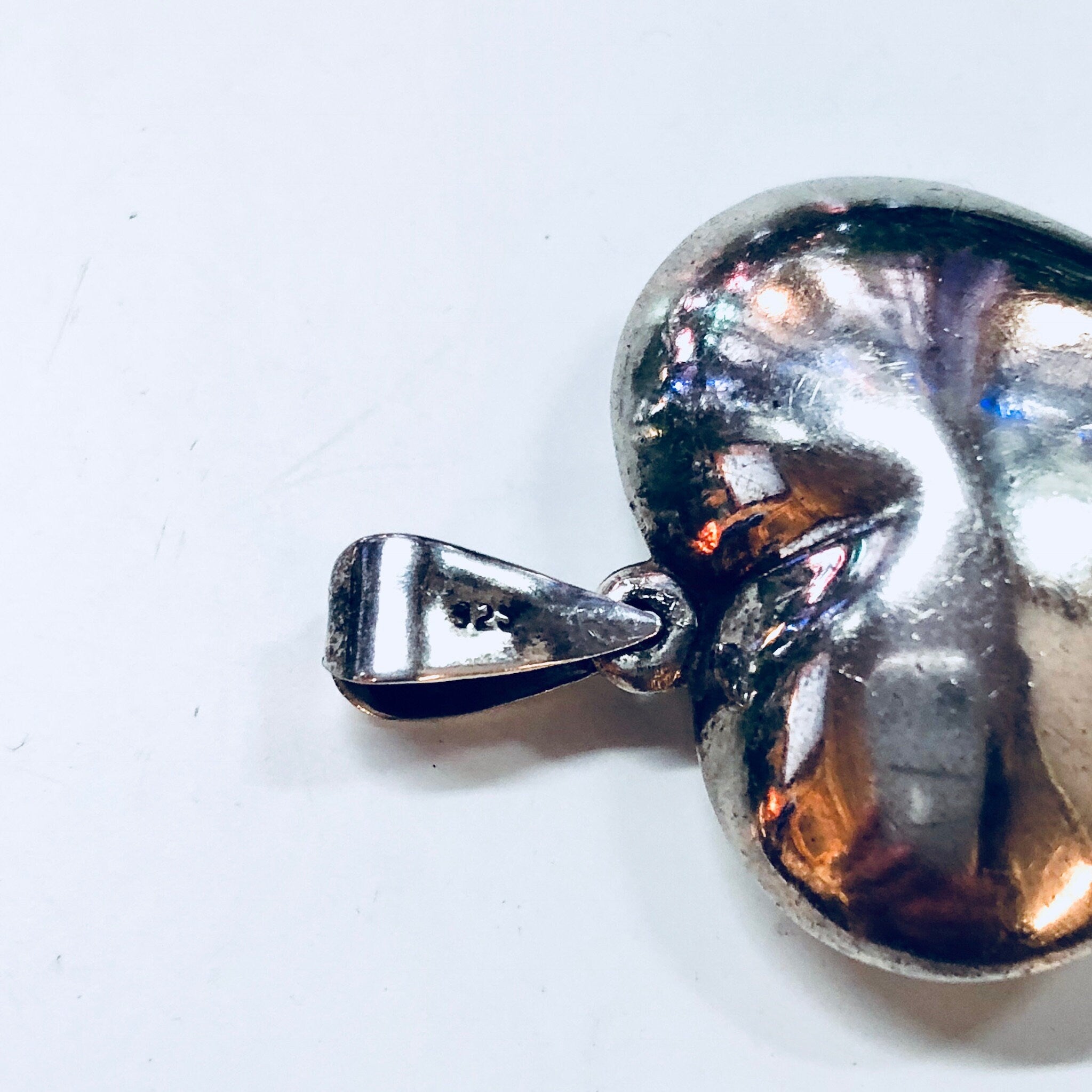 Vintage Silver Pendant, Sterling Silver, Vintage Jewelry, Heart Pendant, Heart Jewelry, Necklace, Puffy Pendant, 925, Anniversary Gift