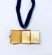 Vintage Choker, Braided Choker, Choker Locket, Trifold Locket, Art Necklace, Laura Graham Jewelry, Unique Jewelry, Vintage Jewelry,