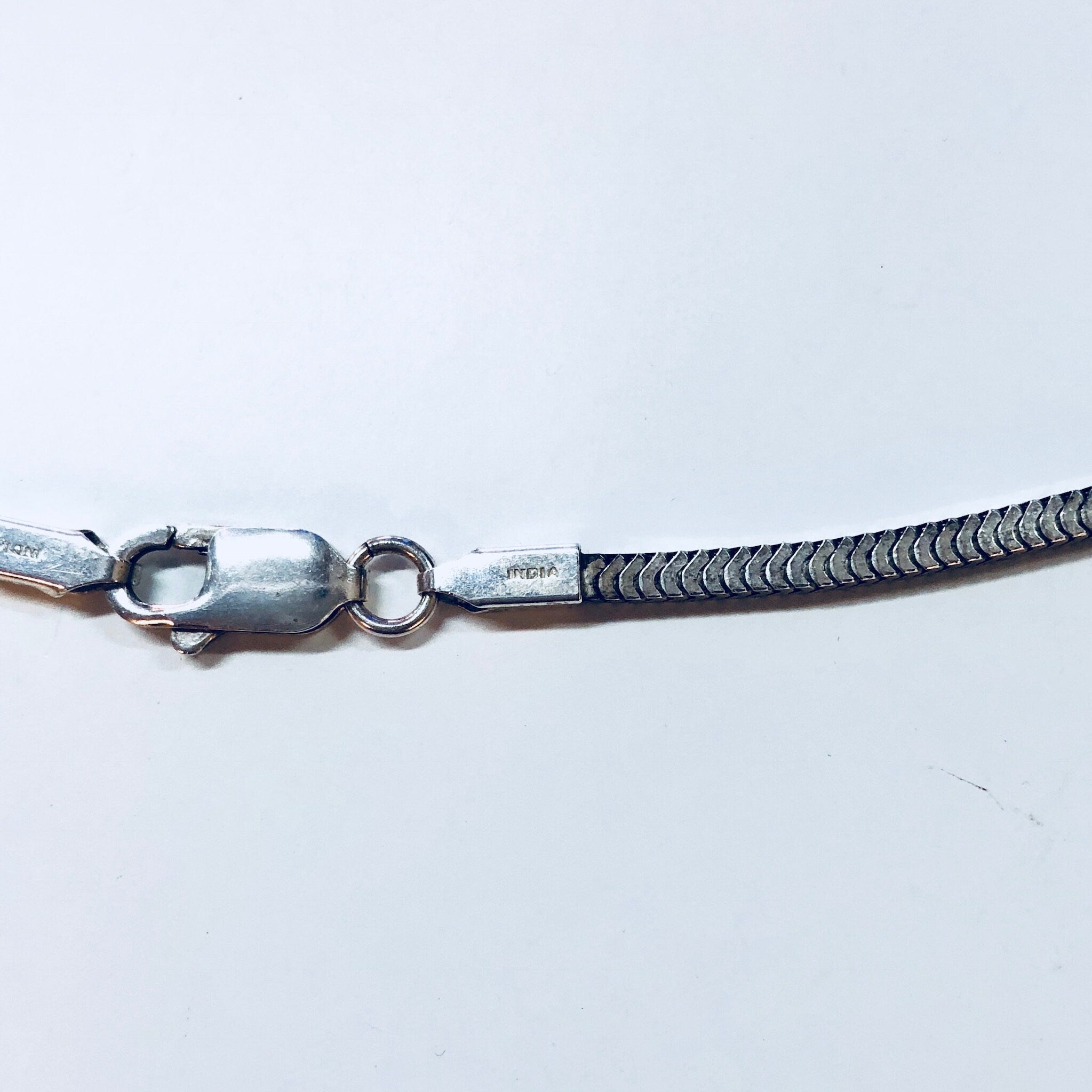 Vintage Silver Necklace, Box Chain, Sterling Silver, Vintage Jewelry, Thick Chain, Made in India, 925, Anniversary Gift,