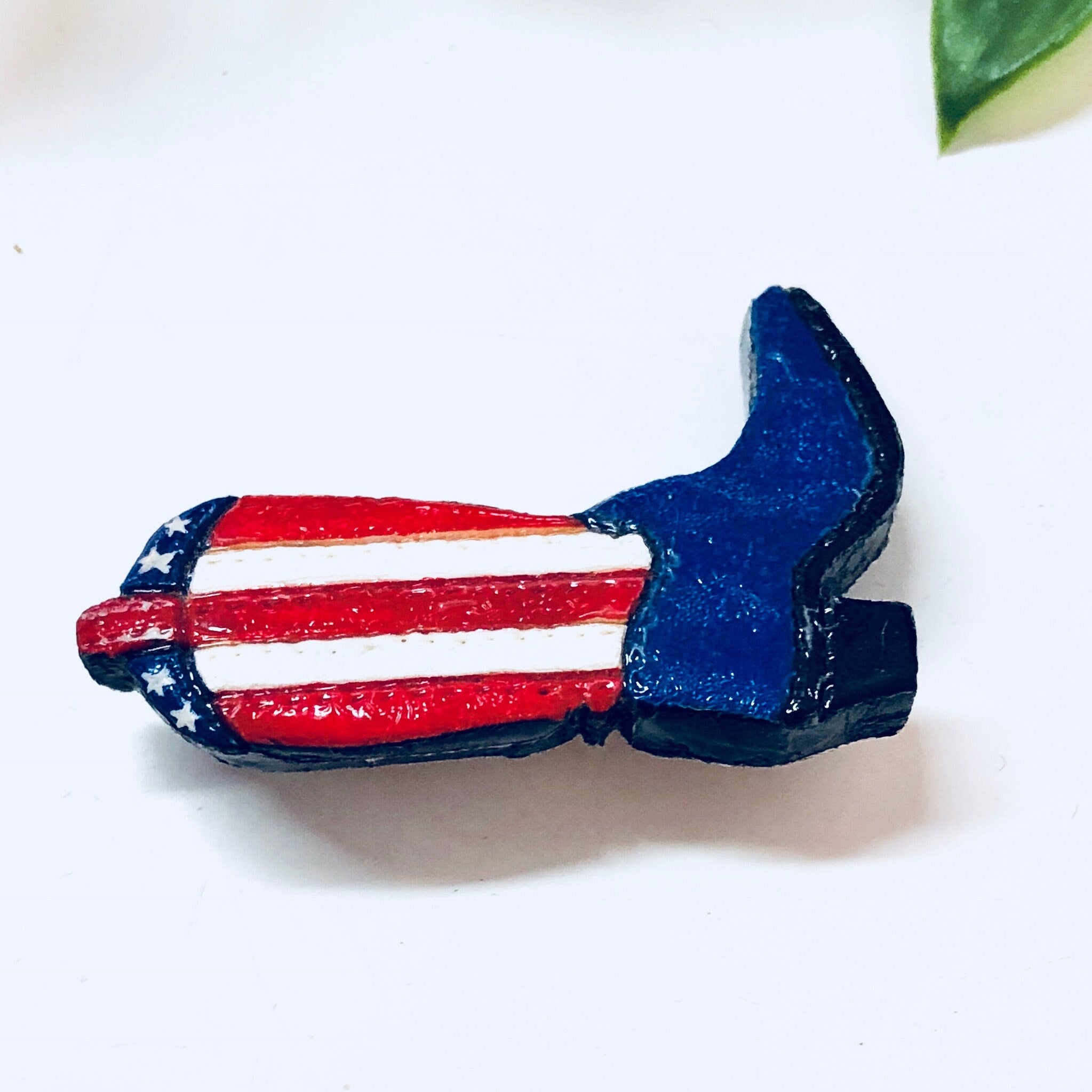Vintage Pin, Cowboy Boot, Boot Pin, Shoe Pin, Brooch, Vintage Jewelry, American Flag, Patriotic Pin, Cowboy Boots, Red, White, Blue, Stars