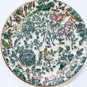 Alfred E Knobler Coasters, Set of 8 Coasters, Box Coasters, Floral Design, Bird Coasters, Paper Mache, Flowers, Vines, White, Green, Red,