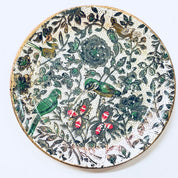Alfred E Knobler Coasters, Set of 8 Coasters, Box Coasters, Floral Design, Bird Coasters, Paper Mache, Flowers, Vines, White, Green, Red,