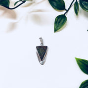 Vintage Pendant, Druzy Quartz, Triangle Pendant, Vintage Necklace, Vintage Jewelry, Sterling Silver, 925, Silver Pendant, Green, Orange Pink