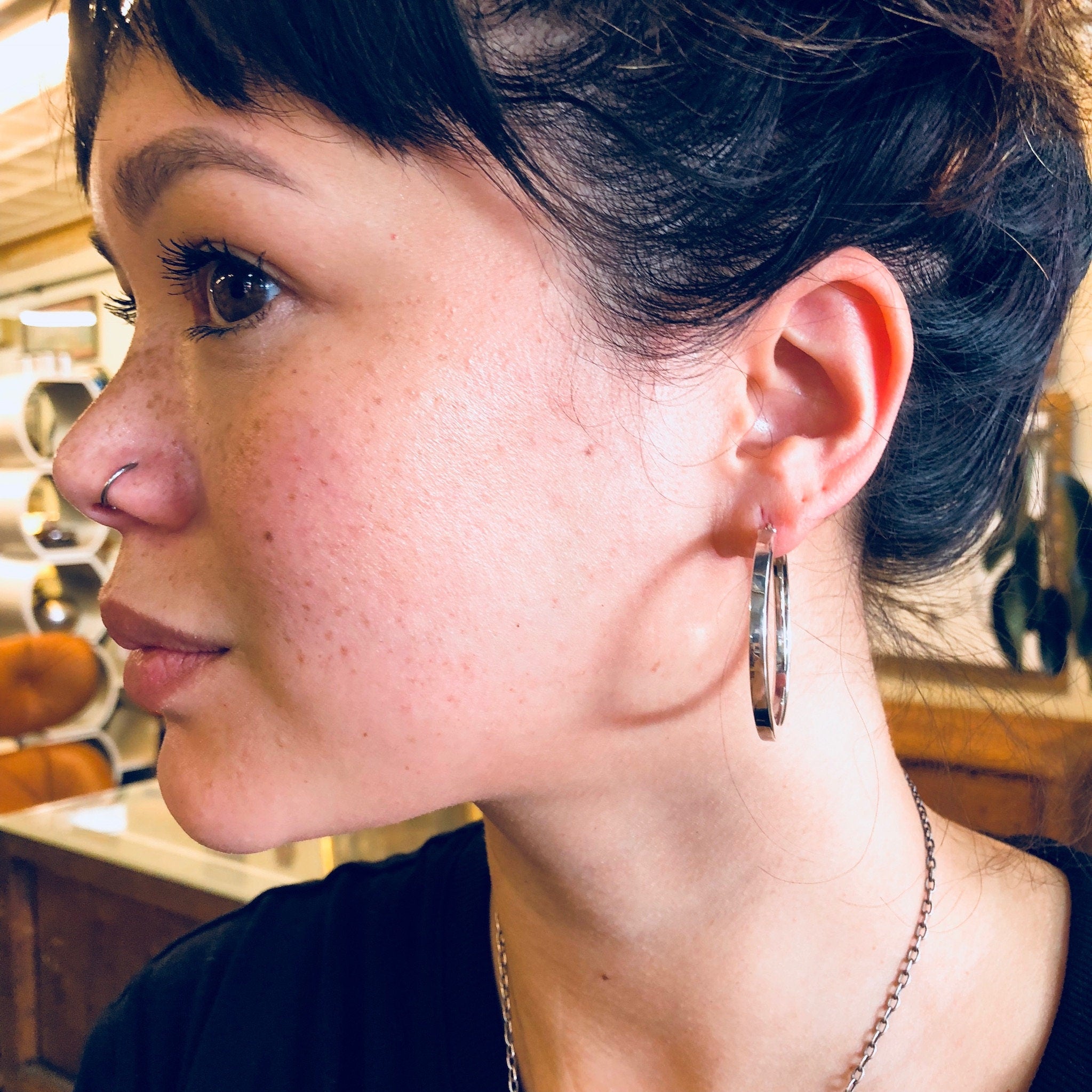 Vintage Silver Earrings, Sterling Silver, Vintage Jewelry, Hoop Earrings, 925, Small Hoops, 90s Fashion, Pierced Ears, Simple Jewelry,