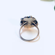Vintage Southwestern Ring with Turquoise Stone, Sterling Silver Ring, US Size 6 3/4