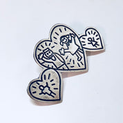 Vintage Silver Heart Brooch, Save The Children Heart Brooch, EFS Mexico Pin