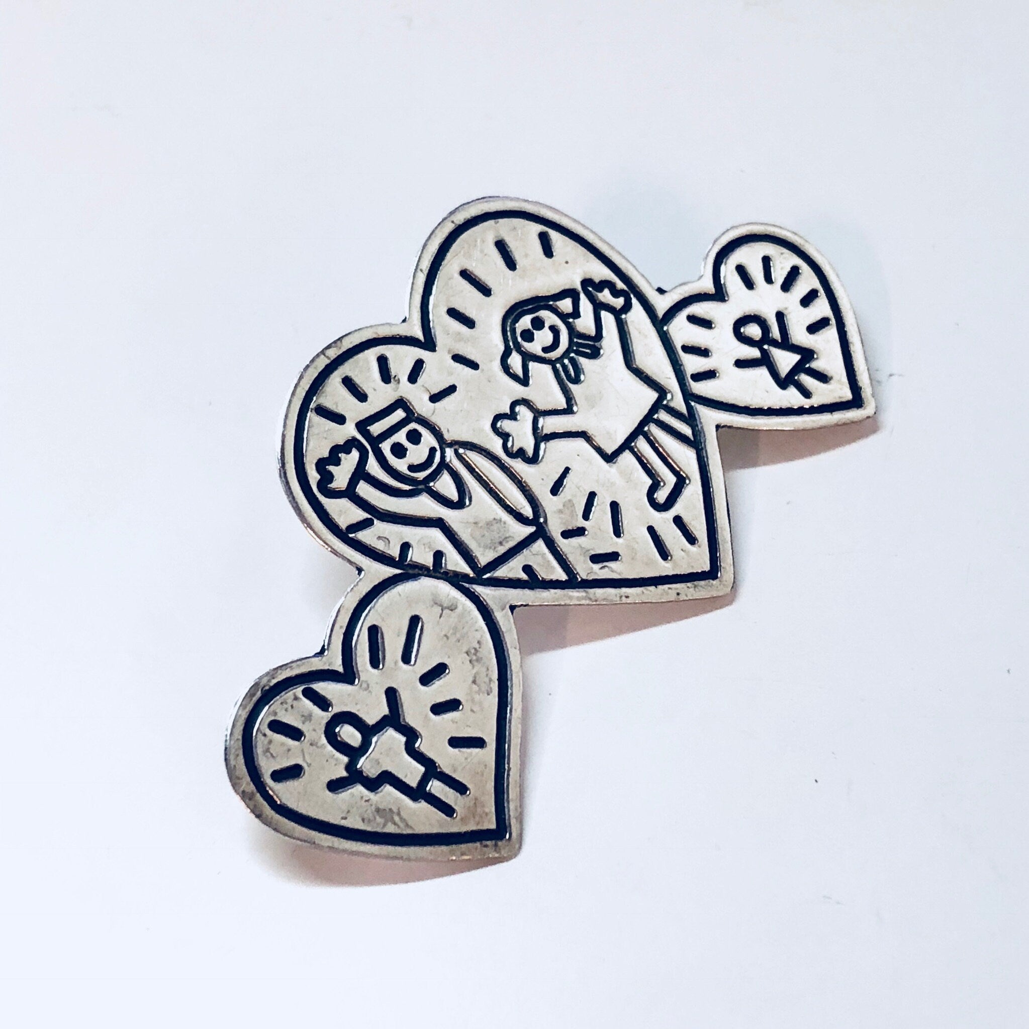Vintage Silver Heart Brooch, Save The Children Heart Brooch, EFS Mexico Pin